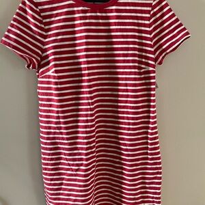 NWT Old Navy Red and White Striped T-Shirt Dress